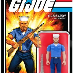 Deals ⌛ ReAction G.I. Joe Wave 2 Blueshirt Sailor with Beard Action Figure [Pink] ✨