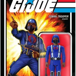 New ✔️ ReAction G.I. Joe Wave 1 Cobra Trooper Y-Back Action Figure [Brown] 🔔