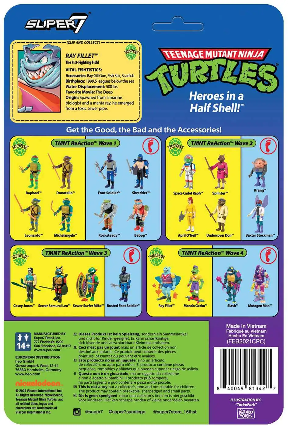 Brand new 𧨠ReAction Teenage Mutant Ninja Turtles Wave 4 Ray Fillet Action Figure π 5 Brand new 𧨠ReAction Teenage Mutant Ninja Turtles Wave 4 Ray Fillet Action Figure π - Image 3