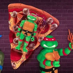 New 😀 ReAction Teenage Mutant Ninja Turtles Ninja Pizza Box Exclusive Set of 4 Action Figures 🛒 -Super7 Elegant shop s7turtlepizzabox inset1